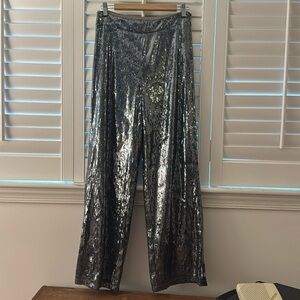 A New Day Women's Relaxed Leg High Rise Sequin Trouser Pants